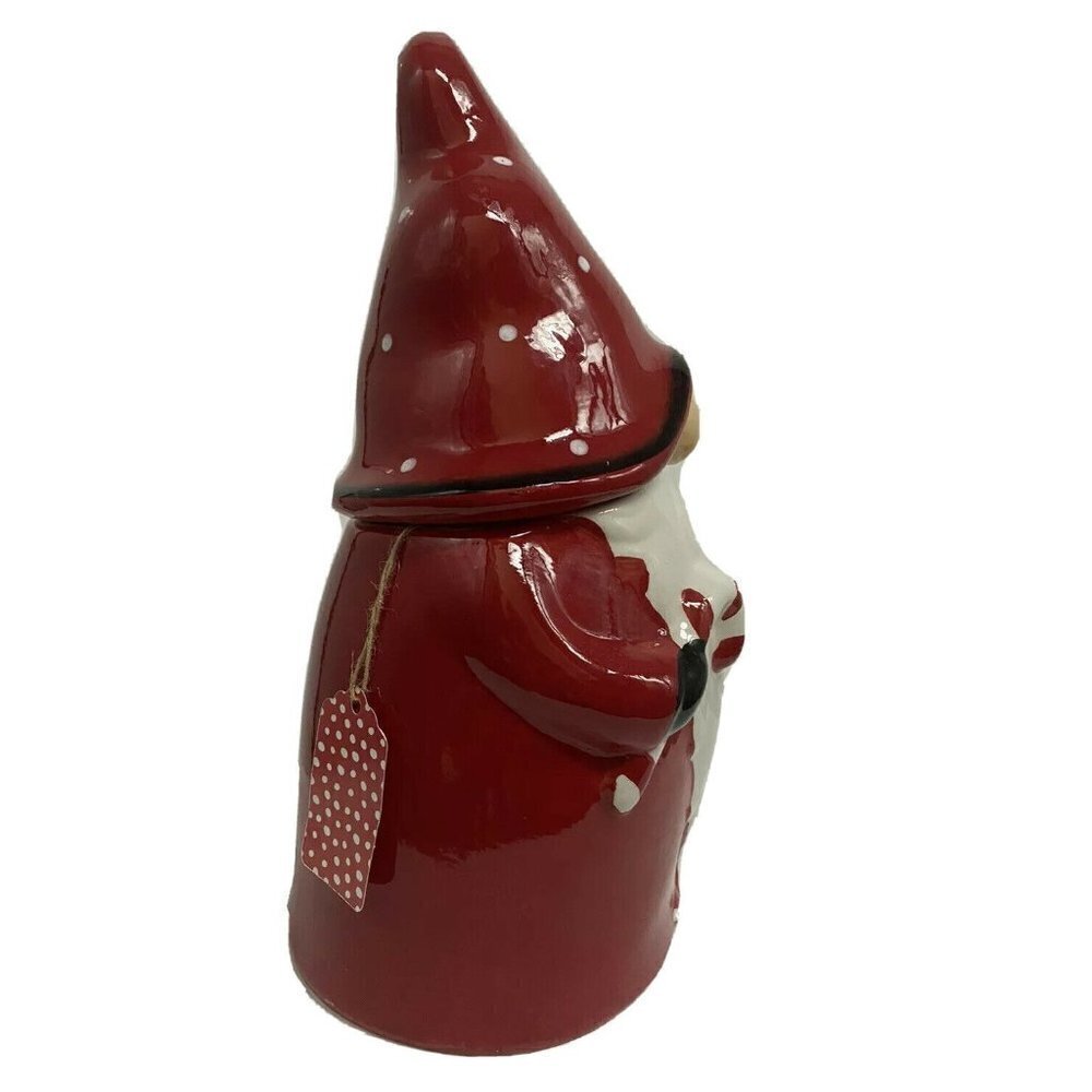 Whimsical Cupboard 10 Strawberry Street Gnome Santa Cookie Jar Canister 13" New - Picture 3 of 11